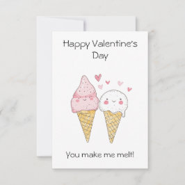 Cartão "Você Me Faz Derreter!" – Sorvete Bonito e Engraça