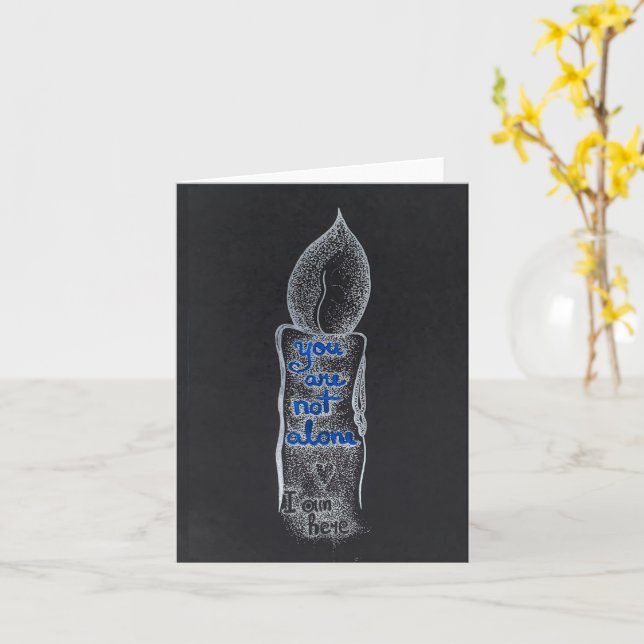 Cartão Você não está sozinho vela compaixão bondade citaç (Flor Amarela)