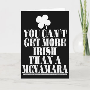 Cartão Você Não Pode Ser Mais Irlandês Que Mcnamara St Pa