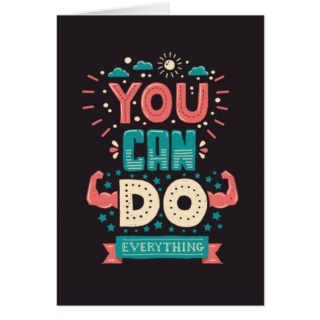 Cartão Você Pode Fazer Tudo Colorido (Frente)