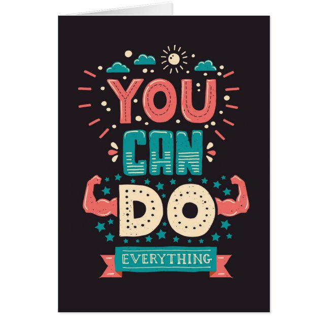 Cartão Você pode fazer tudo colorido (Frente)