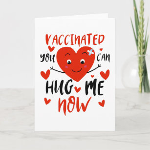 Cartão Você pode me abraçar agora Vacinação