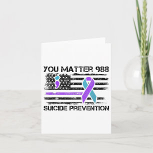 Cartão Você Problema 988 Prevenção Suicida Bandeira Ameri