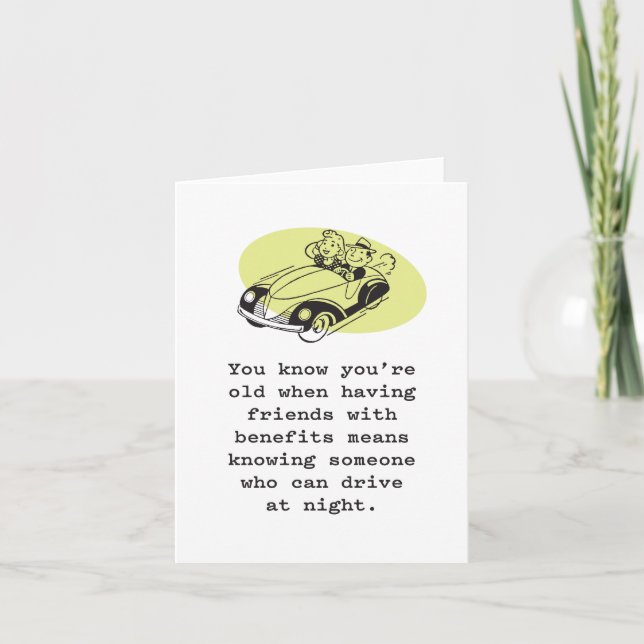 Cartão Você sabe que é velho quando... Piada Aniversário (Frente)