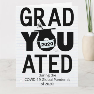 Cartão Você se graduou durante a pandemia global 2020