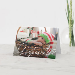 Cartão Você será minha foto dos padrinhos?