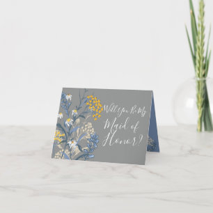 Cartão Você Será Minha Madrinha de casamento? Daisy Flora
