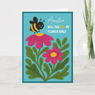 Cartão Você Será Minha Menina Flor, Bumblebee Floral?
