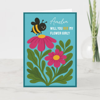Cartão Você Será Minha Menina Flor, Bumblebee Floral?