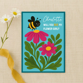 Cartão Você Será Minha Menina Flor, Bumblebee Floral?