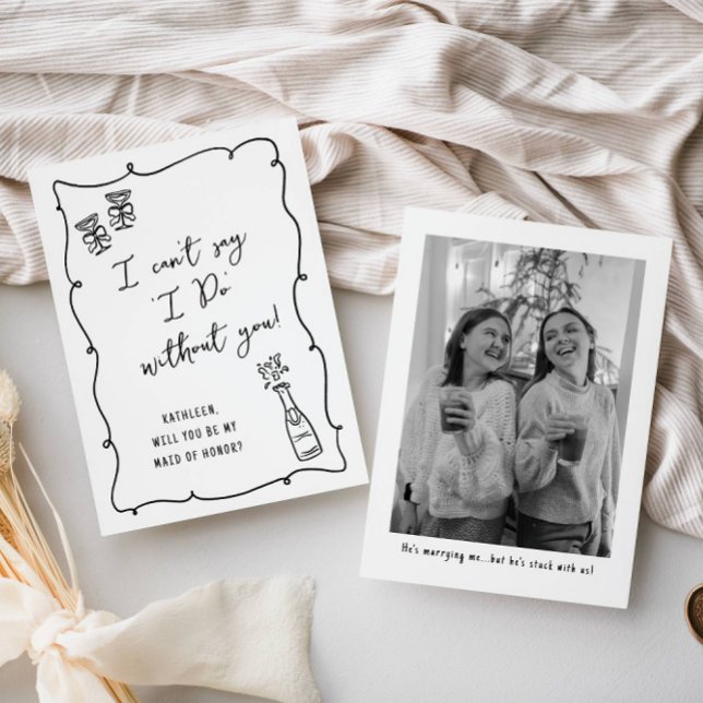 Cartão Você será minha proposta de mascote de champanhe? (Criador carregado)