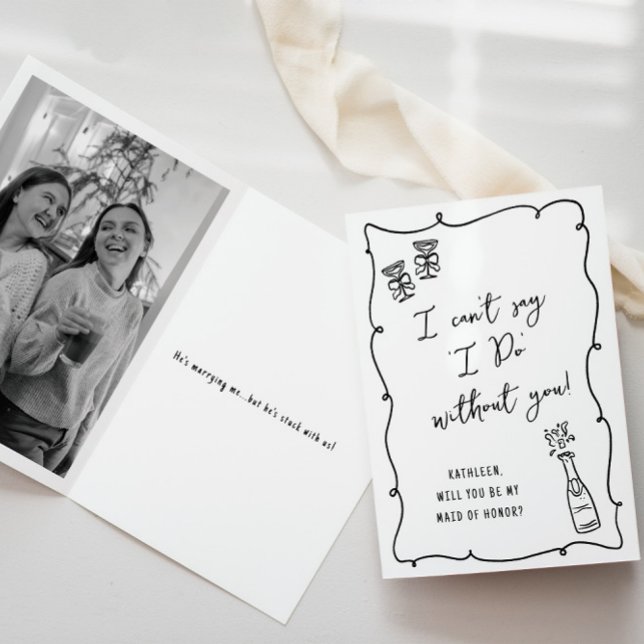 Cartão Você será minha proposta de mascote de champanhe? (Criador carregado)