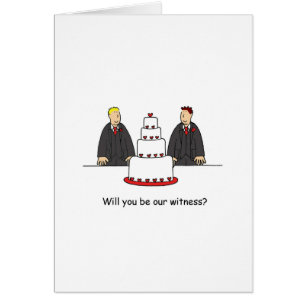 Cartão Você será nossa testemunha? Dois noivos