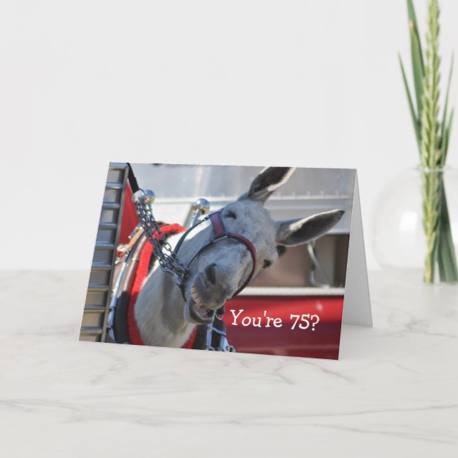 Cartão Você tem 75 anos? Feliz aniversário! (Frente)
