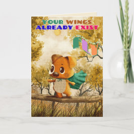 Cartão Você Tem As Asas Voando Um Cachorro Pequeno E Insp
