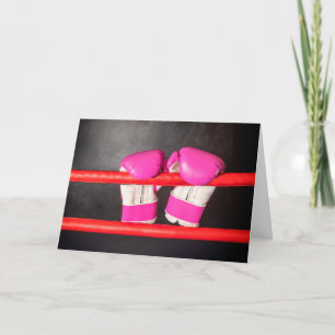 Cartão Você Tem As Luvas De Boxas Rosa De Incentivo