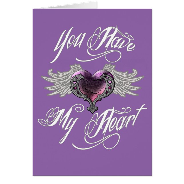Cartão Você Tem Meu Coração Rosa (Frente)
