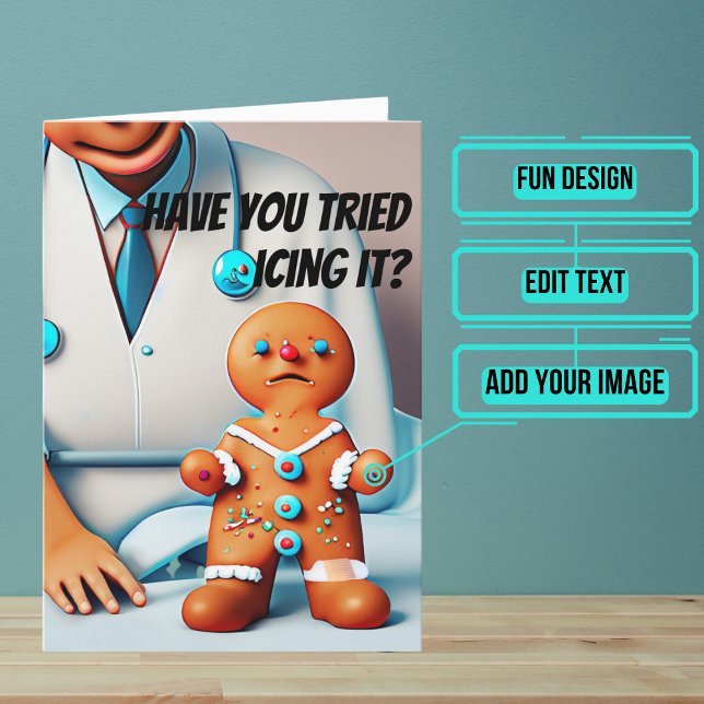 Cartão Você Tentou Fazê-Lo Ficar Bem? (Send this lovely card to your loved one who is brave in the face of an accident or illness.)