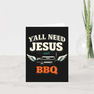 Cartão Vocês Precisam de Jesus e Churrasco Texas Engraçad