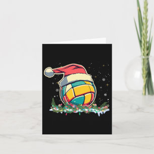 Cartão Voleibol De Natal Com Papais noeis Para Crianças X