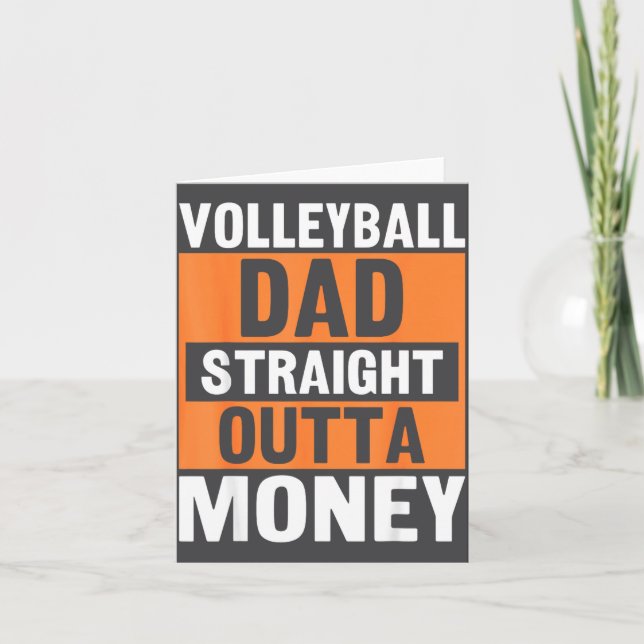 Cartão Volleyball Dad Straight Outta Money Funny Srts Par (Frente)