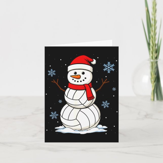 Cartão Volleyball Snowman Merry Christmas Funny Srts Xmas (Frente)