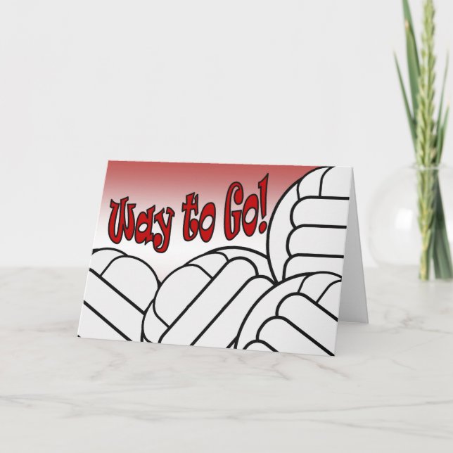 Cartão Volleyball - Way to Go! Congrats! Awesome! (Frente)