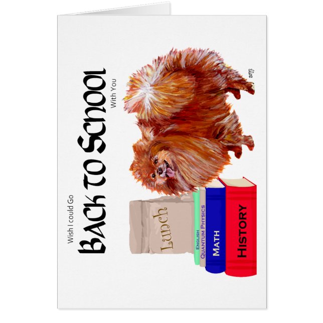 Cartão Volta à escola da Pomerânia (Frente)