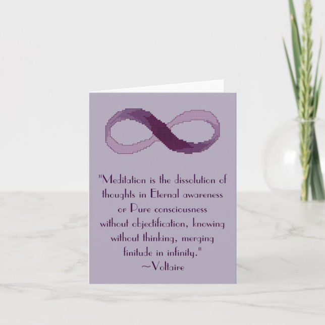 Cartão Voltaire Meditation Infinity Quote Notecard (Frente)