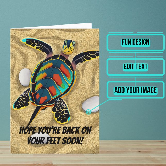 Cartão Volte Aos Seus Pés Logo Fique Bem (Send this lovely card to your loved one who is brave in the face of an accident or illness. )