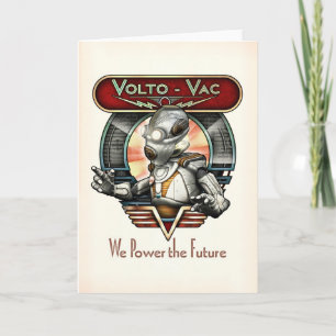 Cartão Volto-Vac Retro Robot Greeting Card