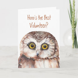 Cartão Voluntário Engraçado? Apreciação Wise Owl Humor