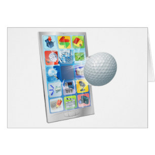 Cartão Vôo da bola de golfe fora do telemóvel