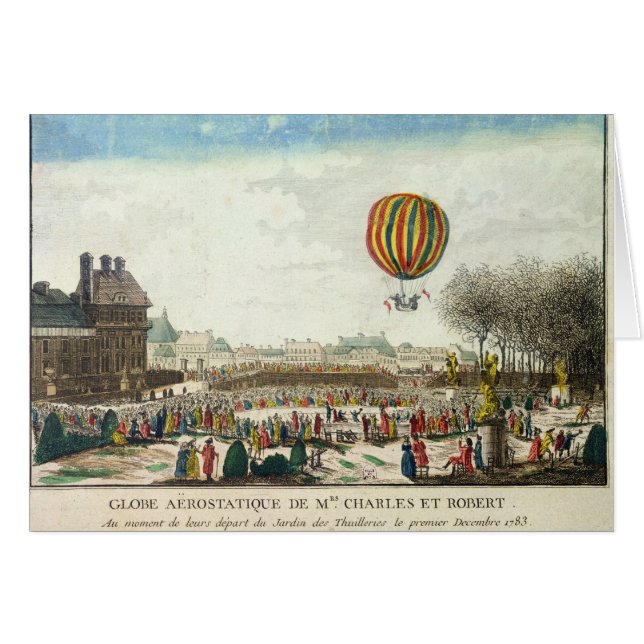 Cartão Vôo de Jacques Charles e de Nicholas Robert (Frente Horizontal)
