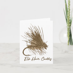Cartão Voo Pesca Vintage Elk Hair Caddis Desenho
