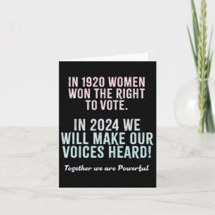 Cartão Votação das eleições de 2024 para as mulheres sufr
