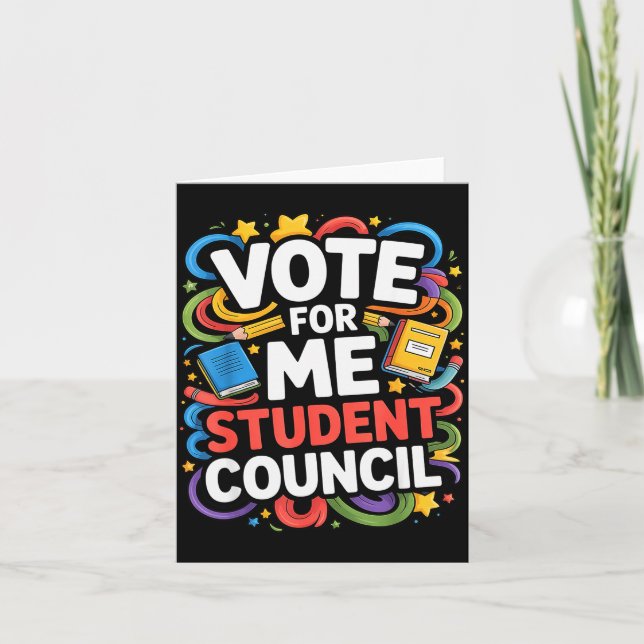 Cartão Vote For Me Student Council Great Vibes School Ele (Frente)