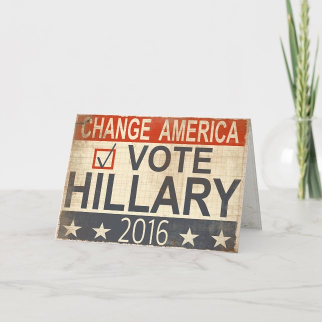 Cartão Vote Hillary Clinton 2016 Election Greetings (Frente)