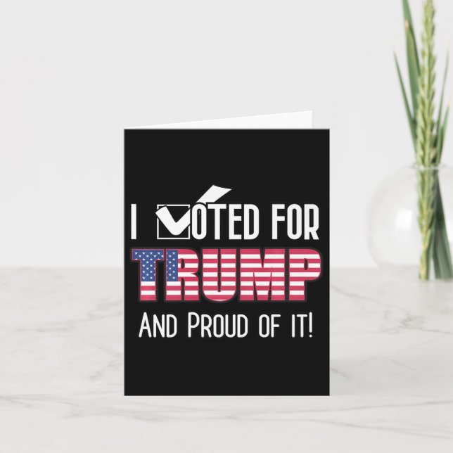 Cartão Votei A Favor Da Bandeira Patriótica Patriota Amer (Frente)