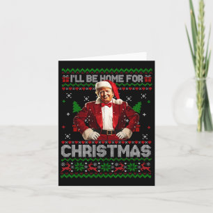 Cartão Vou estar em casa no Natal, pijama de Trump de Nat