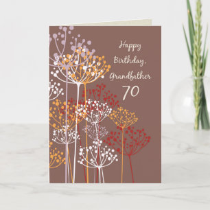 Cartão Vovô 70 Birthday Brown Wilflower