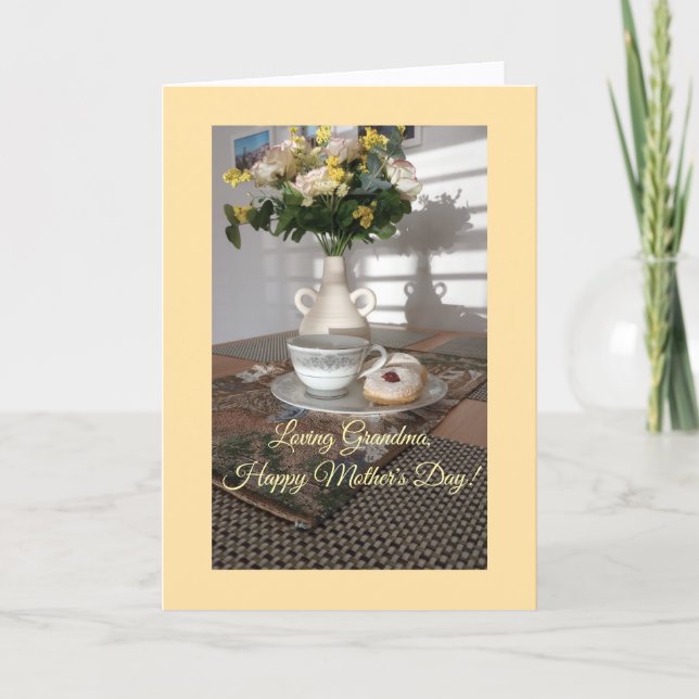 Cartão Vovó adorável, Dia de as mães feliz (Frente)