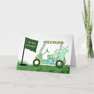 Cartão Vovô Aniversário Carrinho de Golfe Par-Fect em Pal