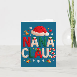 Cartão Vovó Claus Design Tricô Vovó Pijama Família Malha