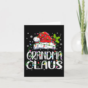 Cartão Vovó Claus Natal Luzes Pajama Combate Familiar