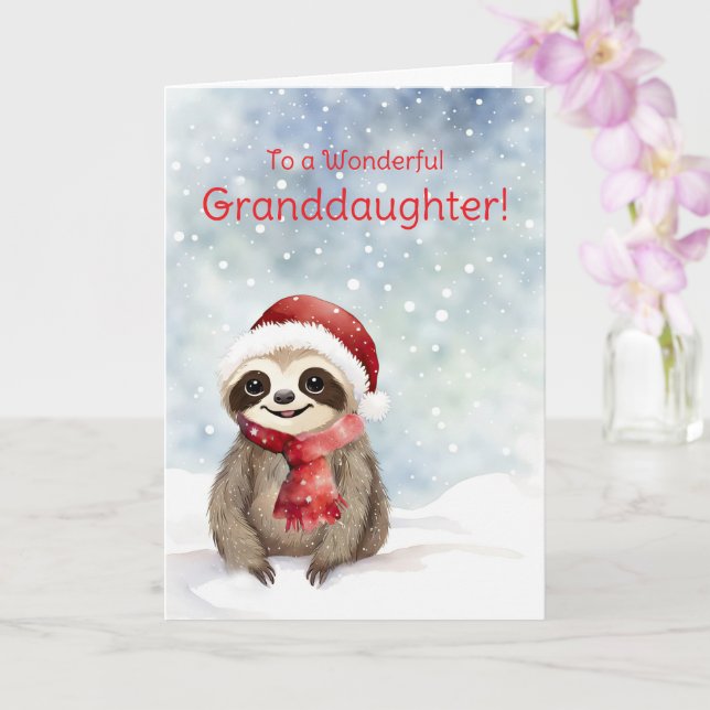 Cartão Vovó Cute Sloth Natal (Orquídea)