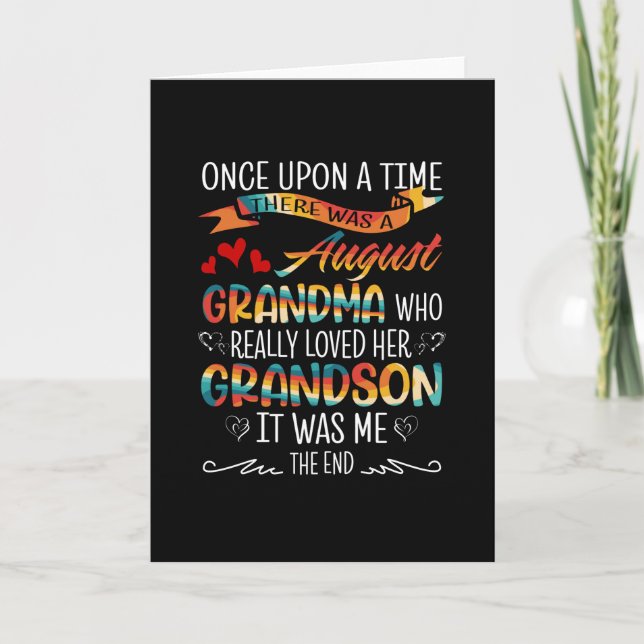 Cartão Vovó de Agosto Que Realmente Amava Seus Netos (Frente)