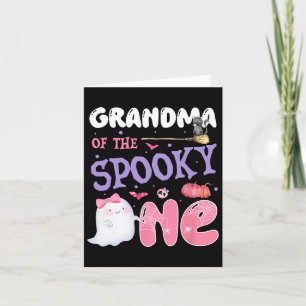 Cartão Vovó De Halloween De Um primeiro aniversario Spook