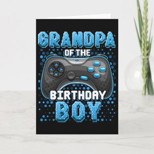 Cartão Vovô Do Jogo De Vídeo De Jovem De Aniversário Bi