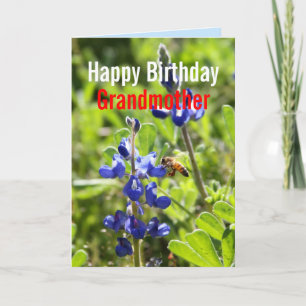 Cartão Vovó do Texas Bluebonnet feliz aniversário
